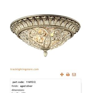 Elegant Andalusia Crystal Beaded Aged Silver Ceiling Light Fixture